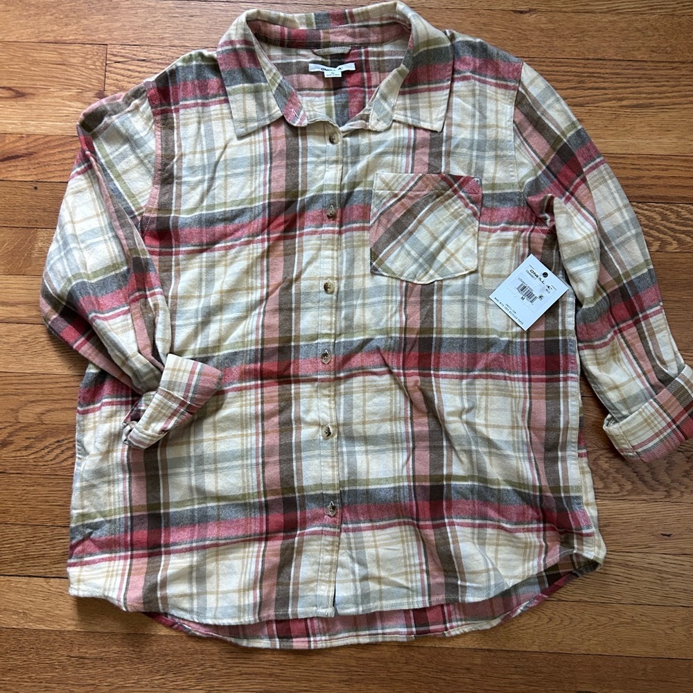 O’Neill Women’s Logan Long Sleeve Flannel‎ Shirt - Size M - NEW WITH TAGS